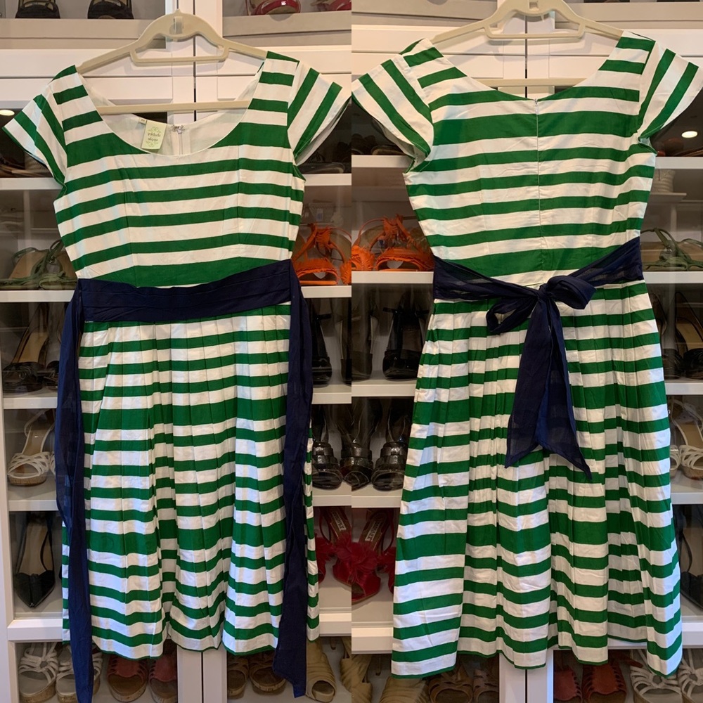 NEVER WORN Shabby Apple green candy striper dress - Picture 4 of 8